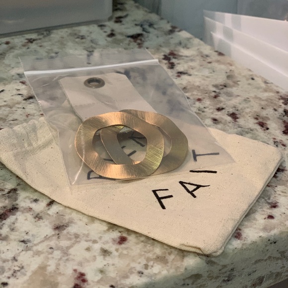 NEW Anthropologie Gold Stud Circle Earrings - Picture 5 of 5